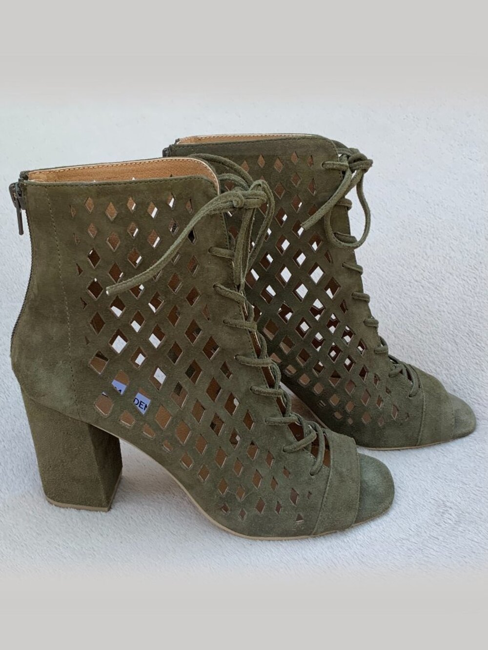 Steve Madden Denay Caged Peep Toe Block Heel Booties